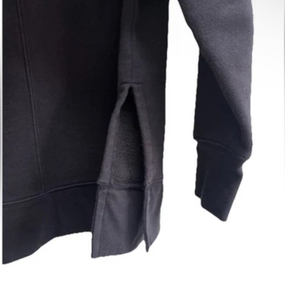 Athleta 24/7 MockNeck Funnel crew Sweatshirt Womens Small Black Fleece Pullover - Picture 4 of 6